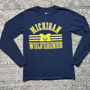 Michigan Wolverines Long Sleeve T-Shirt Men’s Small Navy Blue Russell Sports